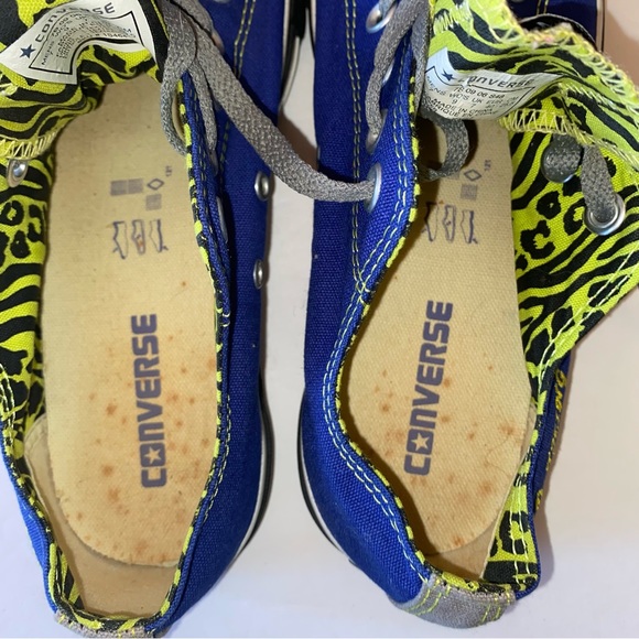 Converse All Star Ox Sneaker 9 Blue with Black Soles and Yellow Trim Wild Thing - Picture 12 of 13